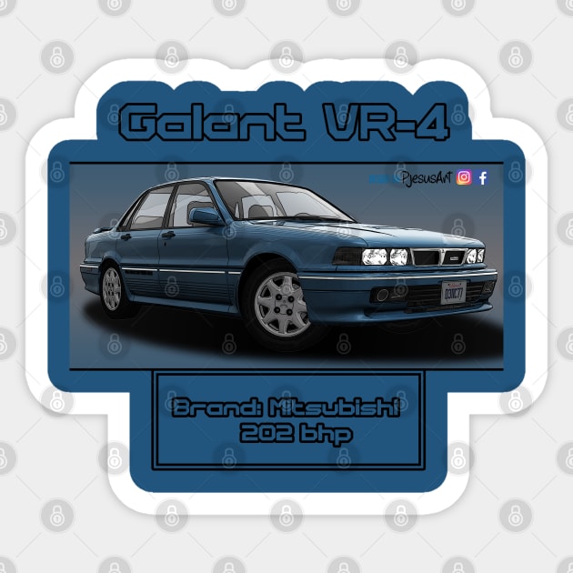 Mitsubishi Galant VR-4 Blue Sticker by PjesusArt